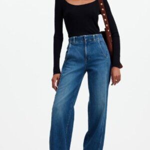 Madewell Tapered Denim Trousers, sz 25, Calvert Wash, EUC